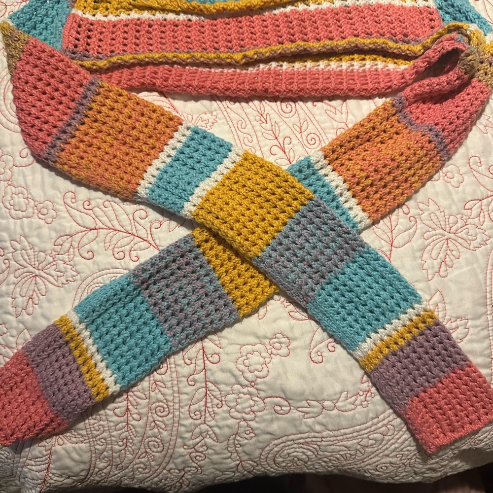 Urban Outfitters Pink and Blue Shrug Sweater